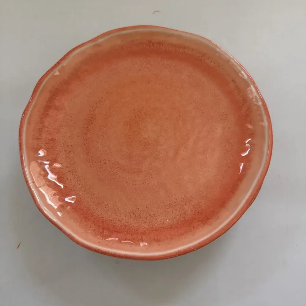 5 Sur La‎ Table Melamine Salad Dessert Plates CORAL Pink Summer Beachy